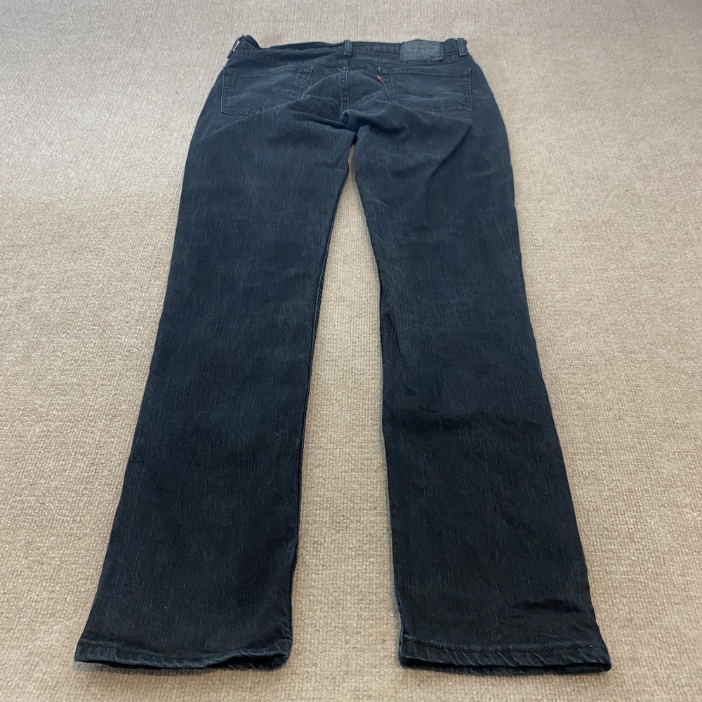 Levis 511 Jeans Mens 34x34 Black Dark Wash Slim Straight Stretch Denim Pants